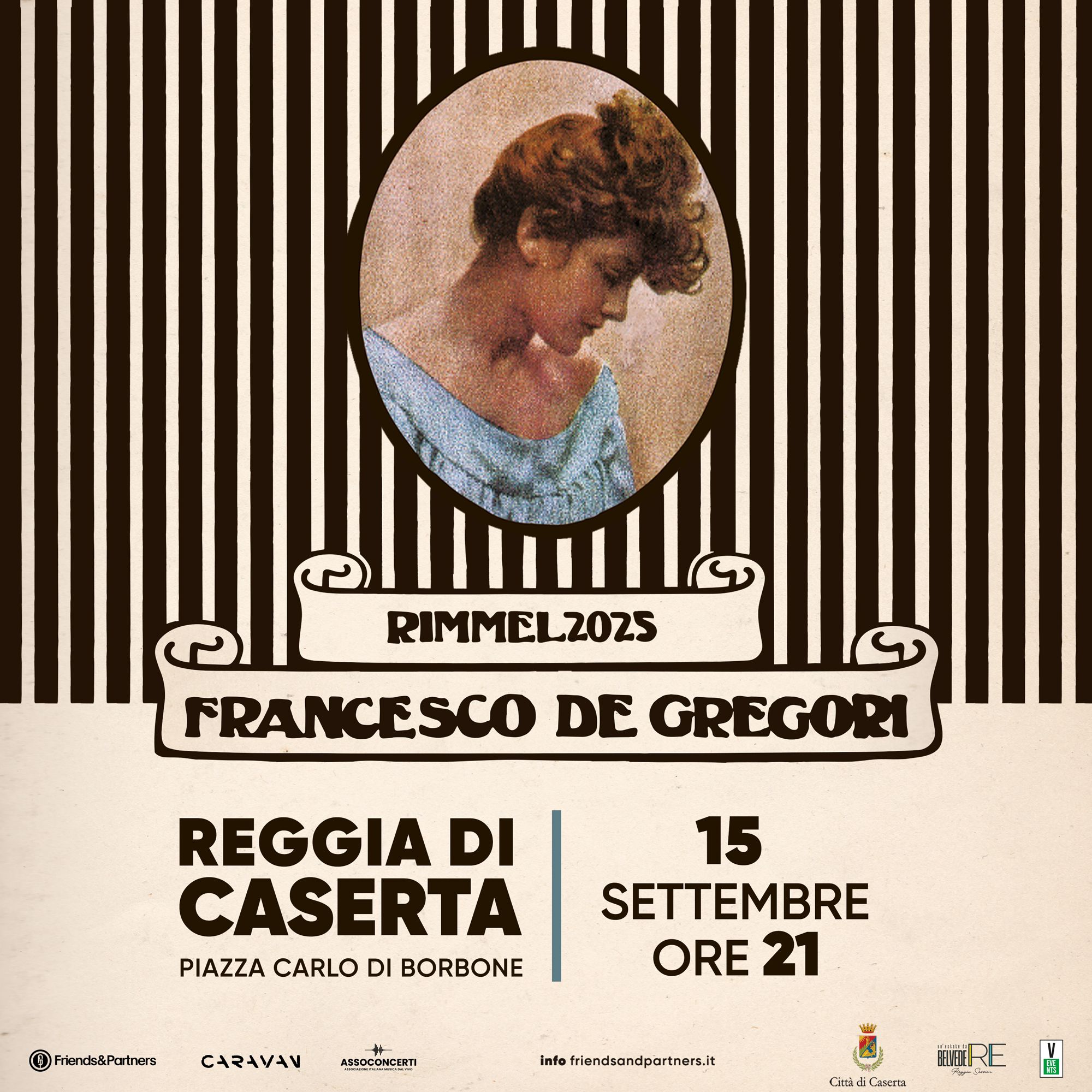 Francesco De Gregori arriva a Caserta per celebrare i 50 anni di RIMMEL