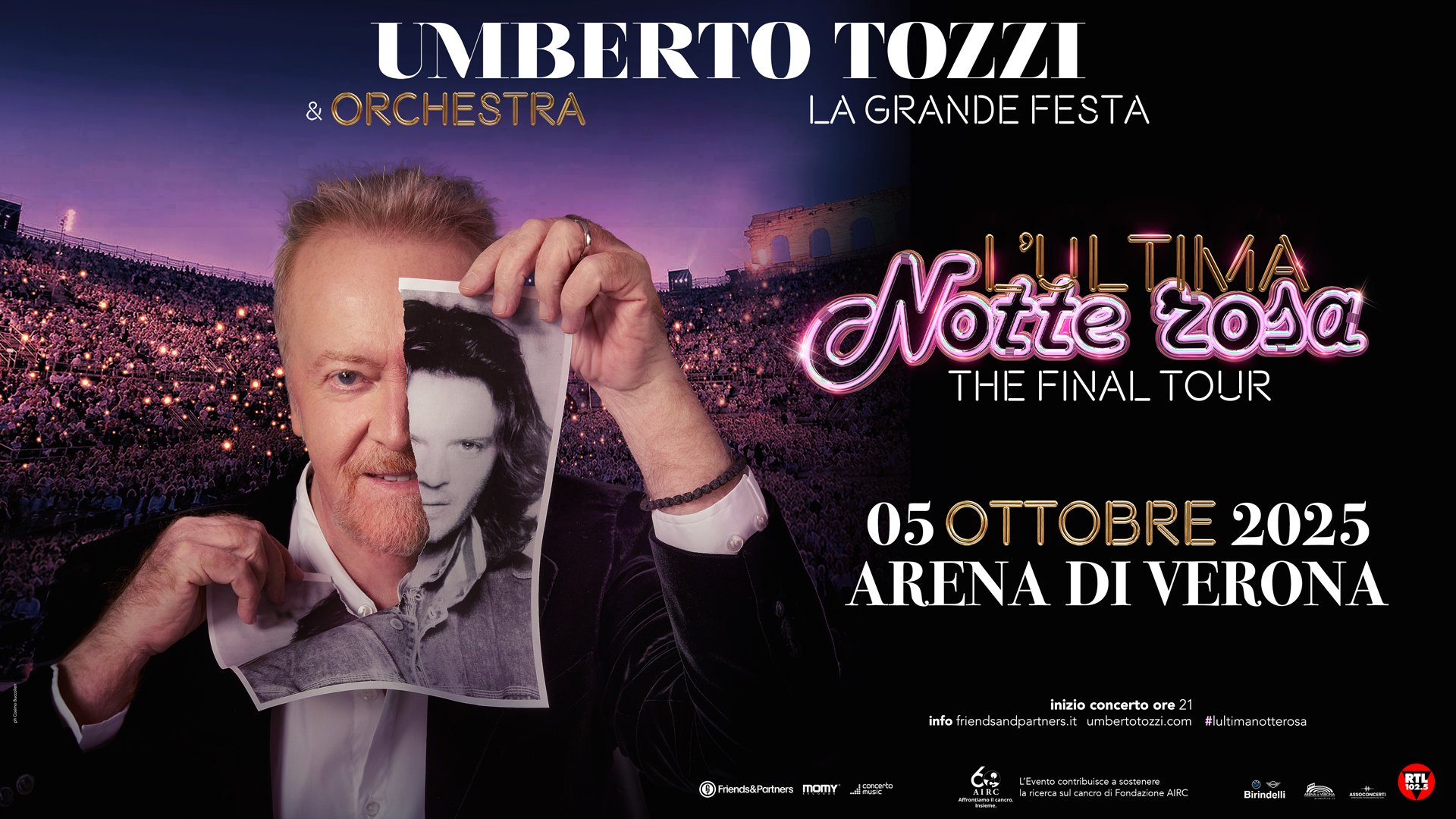 UMBERTO TOZZI, il 23 maggio a Napoli al Teatro Augusteo